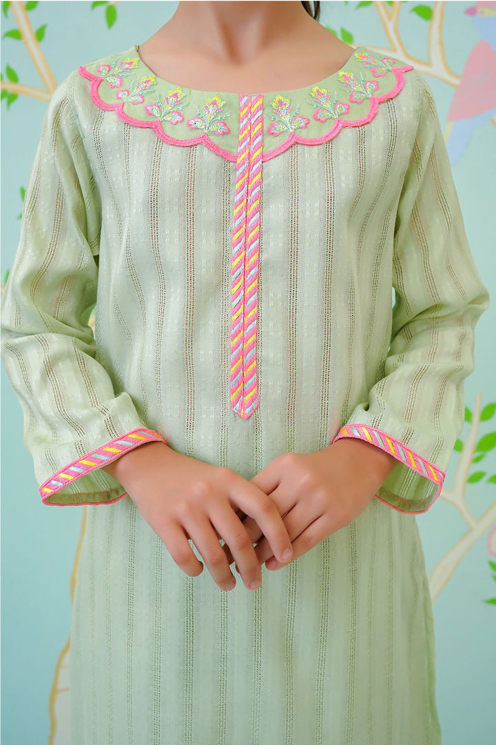 Cotton Jacquard Embroidered 2 Pc Suit - Wear Ochre