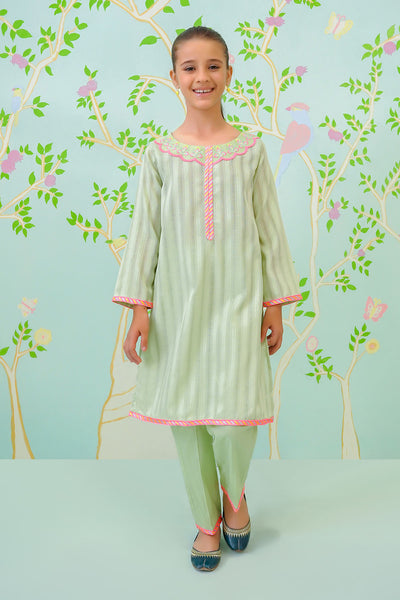 Cotton Jacquard Embroidered 2 Pc Suit