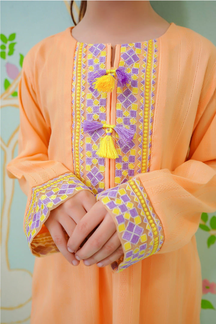 Cotton Jacquard Embroidered 2 Pc Suit - Wear Ochre
