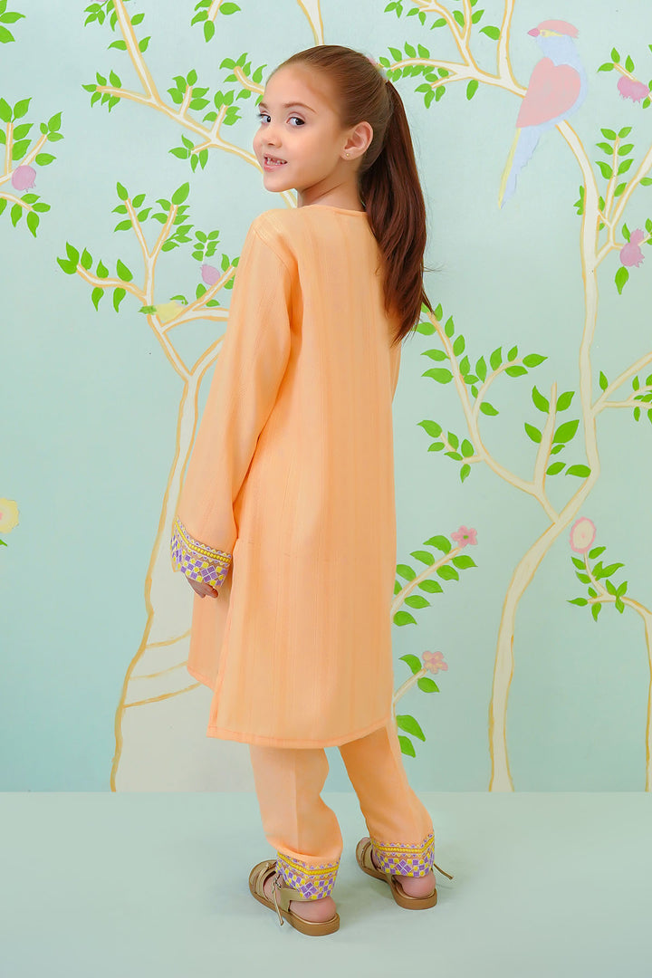 Cotton Jacquard Embroidered 2 Pc Suit - Wear Ochre