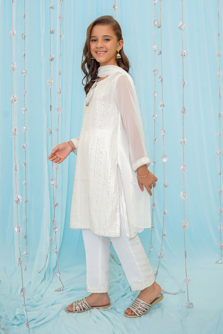 Chiffon Embroidered 3 Pc Suit - Wear Ochre