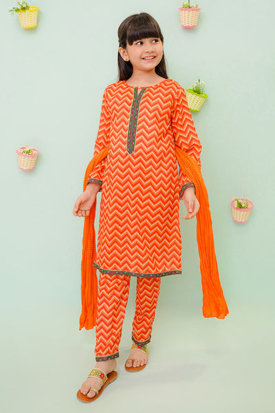 Poly Cotton Printed 3 Pc Suit
