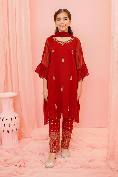 Chiffon Hand Adda Work 3 Pc Suit