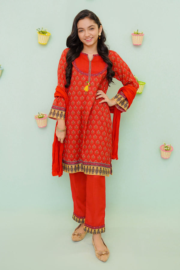 Poly Cotton Printed 3 Pc Suit