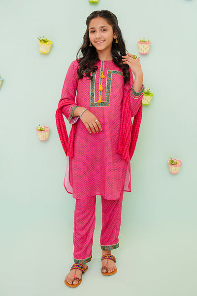 Poly Cotton Printed 3 Pc Suit
