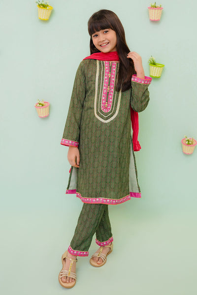 Poly Cotton Printed 3 Pc Suit