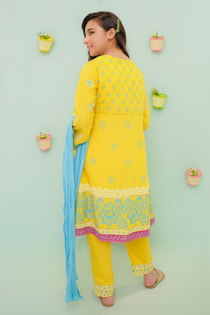 Cotton Block Printed 3 Pc Suit - Wear Ochre