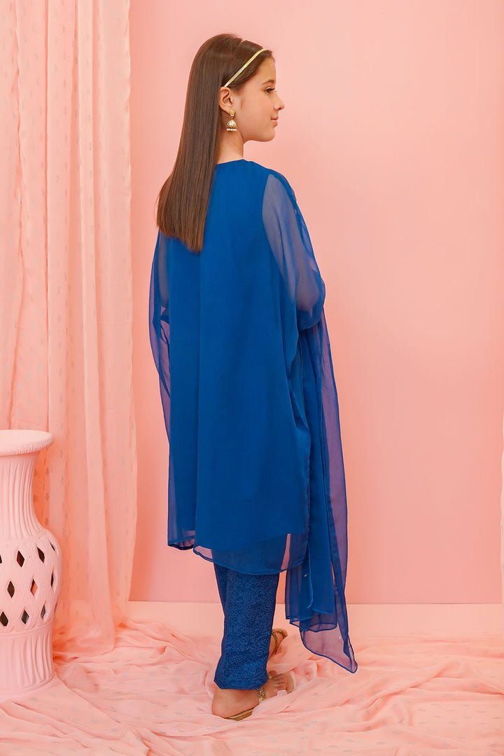 Chiffon Hand Adda Work 3 Pc Suit - Wear Ochre