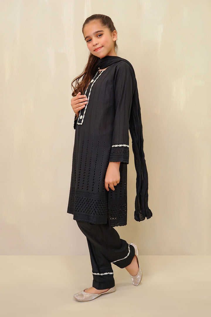 Chickankari Embroidered 3 Pc Suit - Wear Ochre