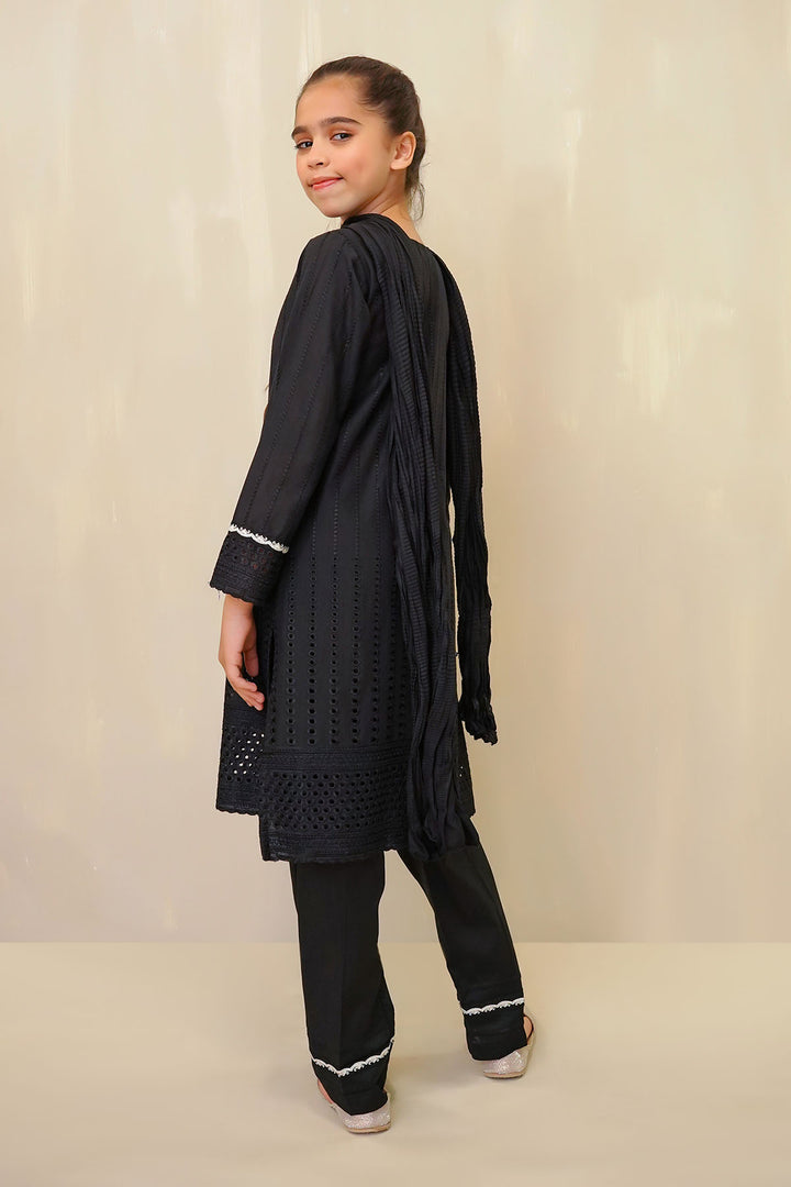 Chickankari Embroidered 3 Pc Suit - Wear Ochre