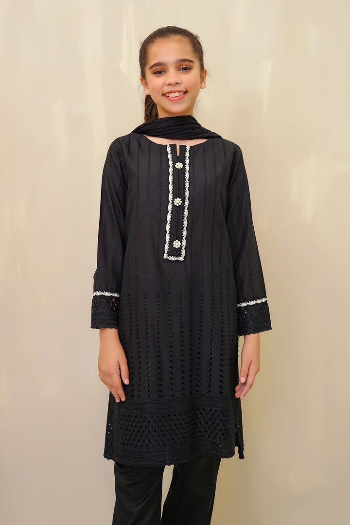 Chickankari Embroidered 3 Pc Suit - Wear Ochre