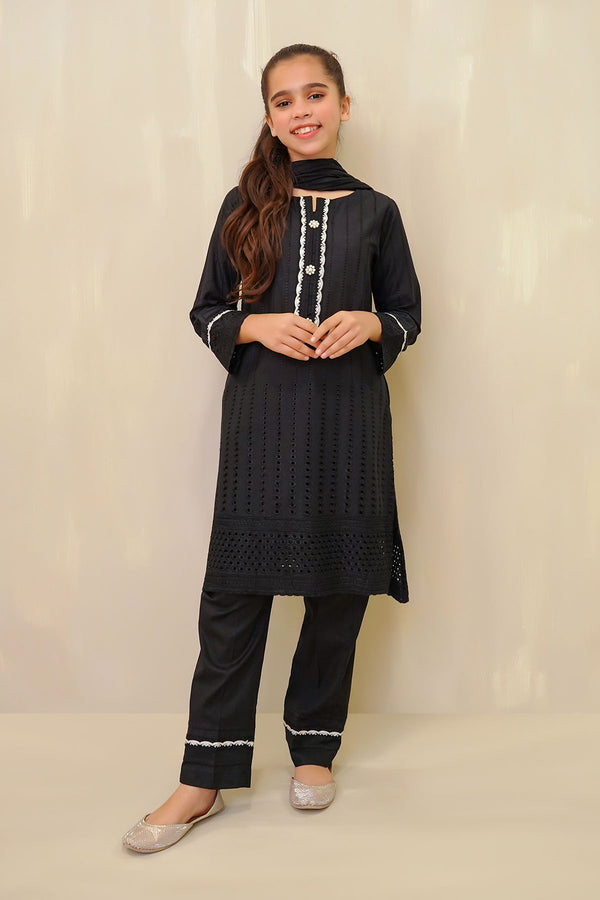 Chickankari Embroidered 3 Pc Suit
