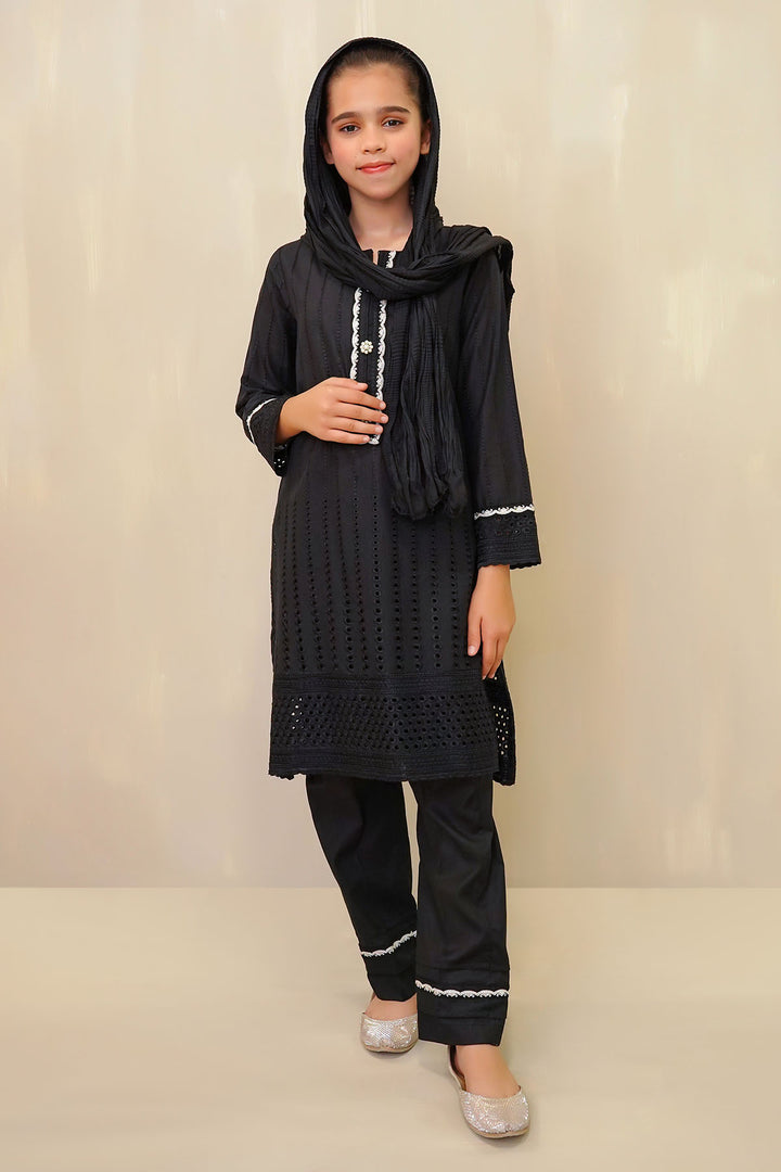 Chickankari Embroidered 3 Pc Suit - Wear Ochre