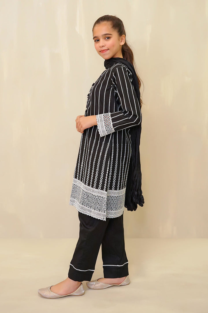 Chickankari Embroidered 3 Pc Suit - Wear Ochre
