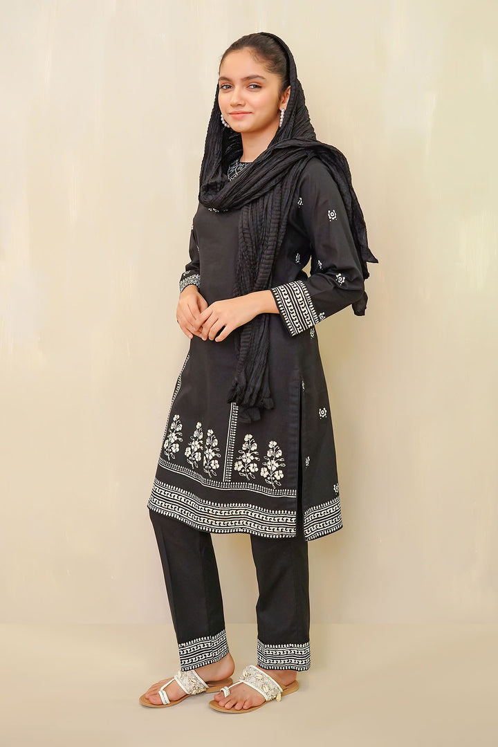 Cotton Block Printed 3 Pc Suit - Wear Ochre