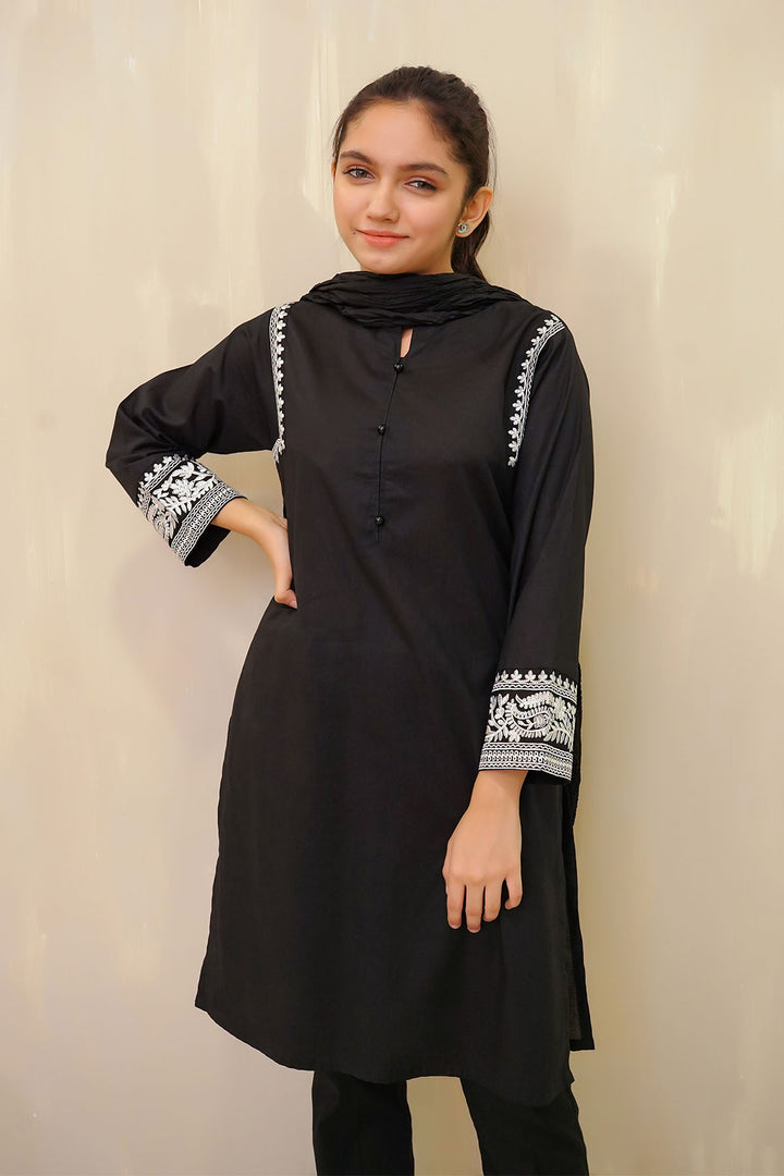 Cotton Embroidered 3 Pc Suit - Wear Ochre