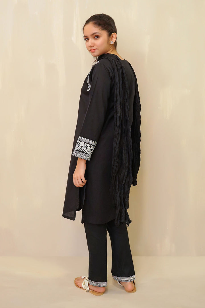 Cotton Embroidered 3 Pc Suit - Wear Ochre