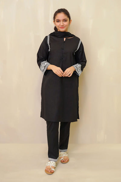 Cotton Embroidered 3 Pc Suit