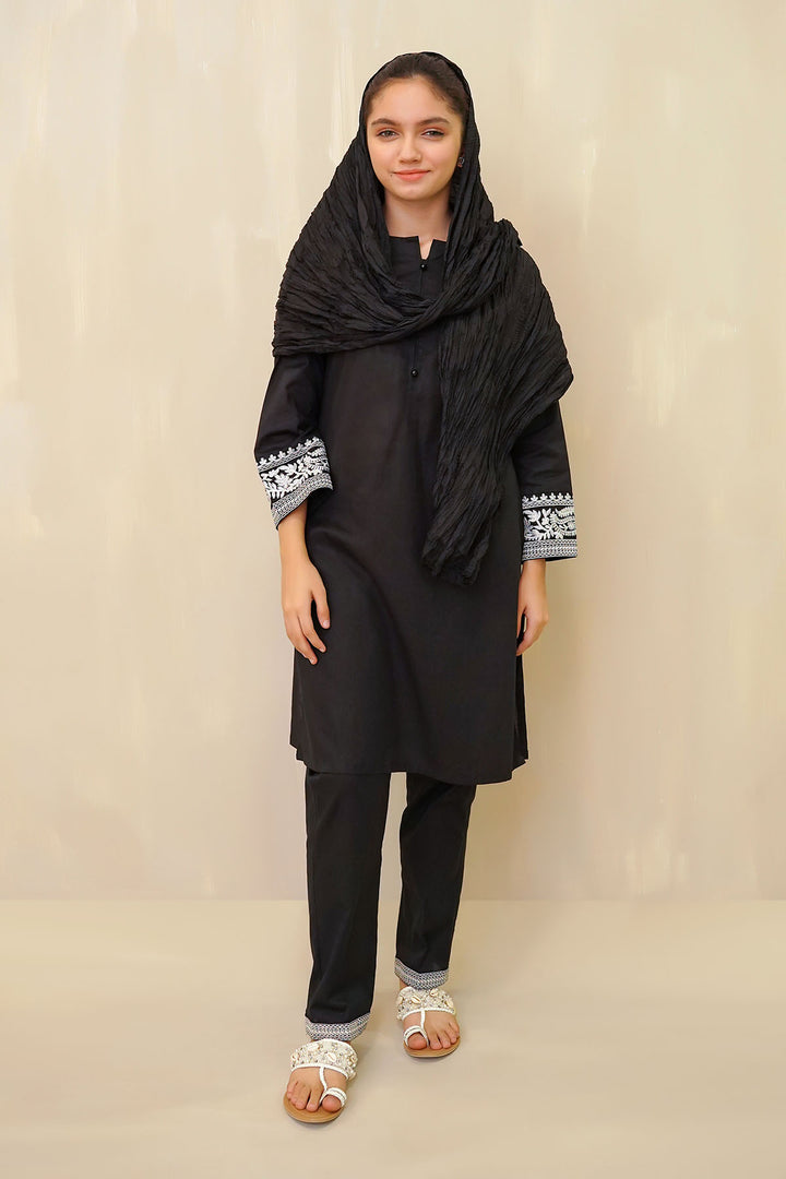 Cotton Embroidered 3 Pc Suit - Wear Ochre