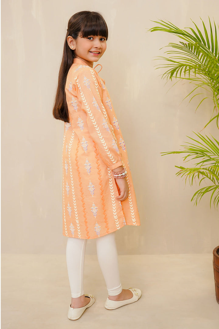 Cotton Chambray Printed Kurta - Wear Ochre