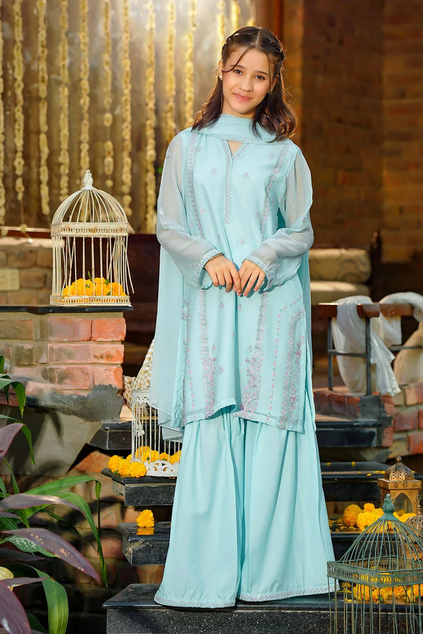 Best Chiffon Embroidered 3 Pc Suit - Wear Ochre -