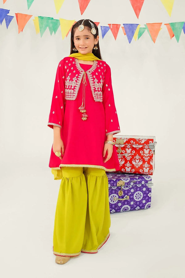 Best Raw Silk Embroidered 3 Pc Suit - Wear Ochre -
