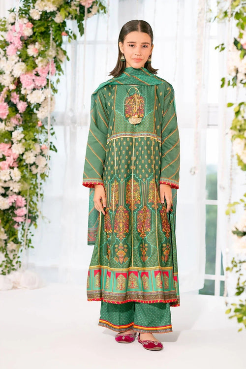 Best Herringbone Digital Printed 3 Pc Suit - Wear Ochre -
