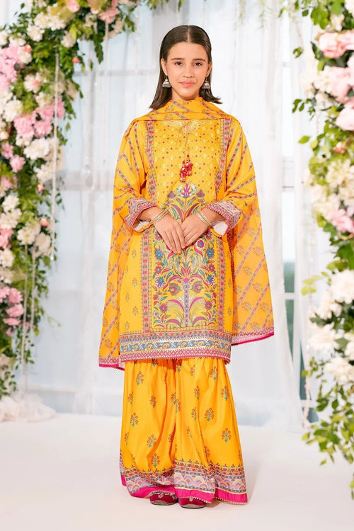 Best Herringbone Digital Printed 3 Pc Suit - Wear Ochre -