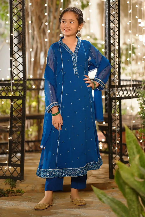 Best Chiffon Embroidered 3 Pc Suit - Wear Ochre -