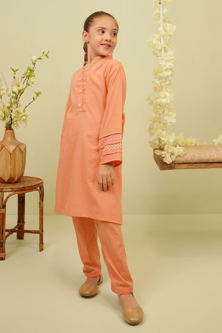 Cotton Embroidered 2 Pc Suit - Wear Ochre