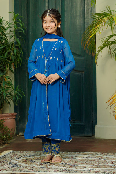 Chiffon Hand Adda Work 3 Pc Suit