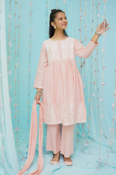 Cotton Embroidered 3 Pc Suit