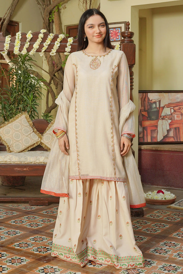 Missouri Hand Adda Work 3 Pc Suit - Wear Ochre