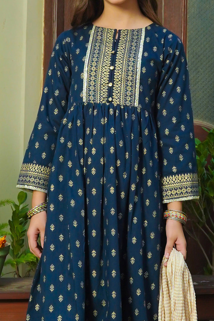 Cotton Printed 3 Pc Suit - Wear Ochre