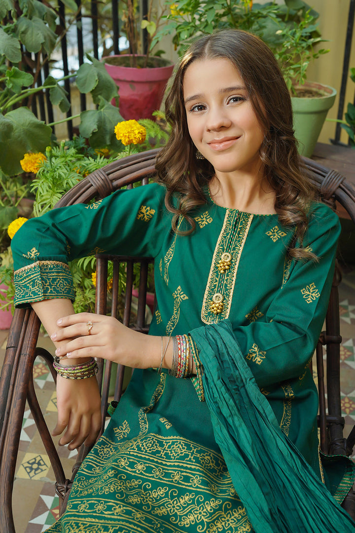 Cotton Printed 3 Pc Suit - Wear Ochre