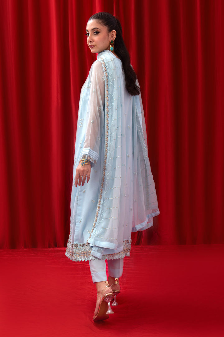 Chiffon Adda + Embroidered 3 Pc Suit - Wear Ochre