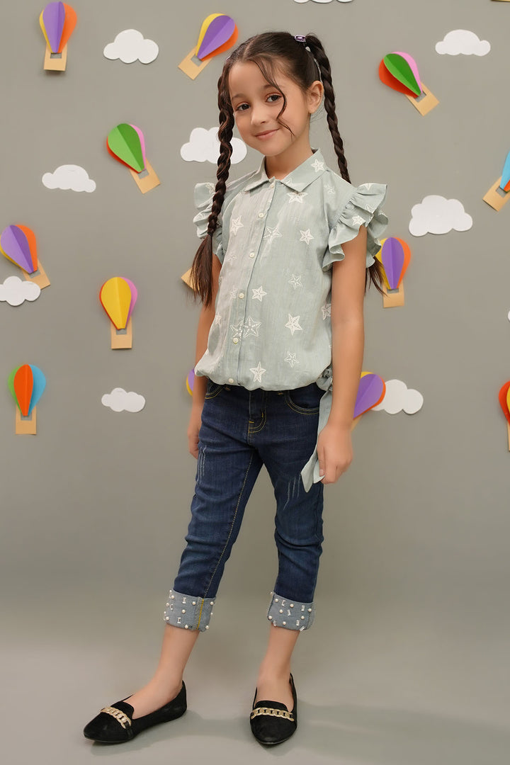 Printed Chambray Cotton Top - Wear Ochre