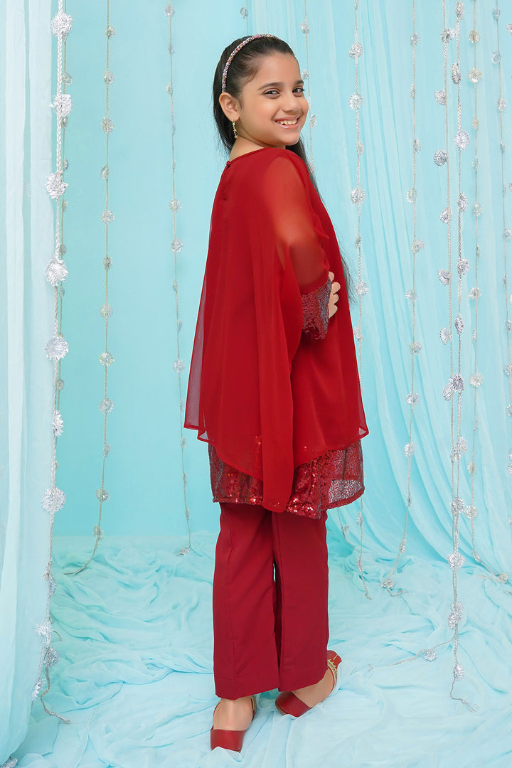 Chiffon Hand Adda Work 2 Pc Suit - Wear Ochre