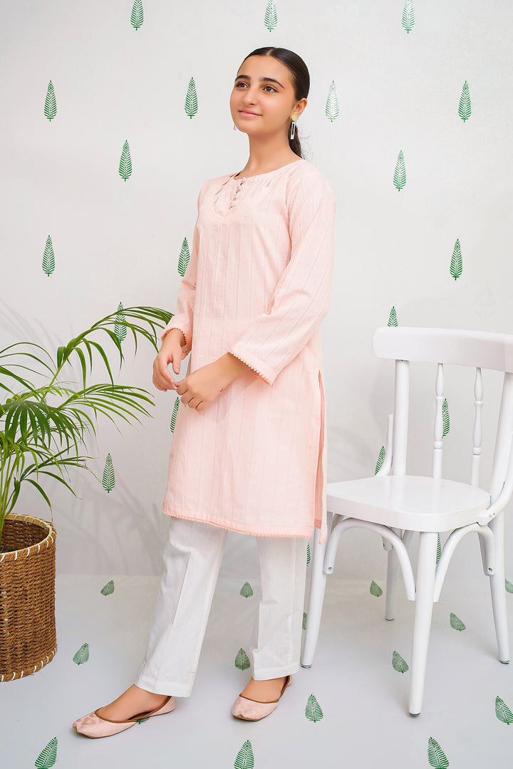 Cotton Broschia Embellished 2 Pc Suit - Wear Ochre