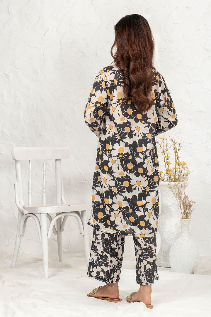 Swiss Lawn Digital Printed 2 Pc Suit - Wear Ochre