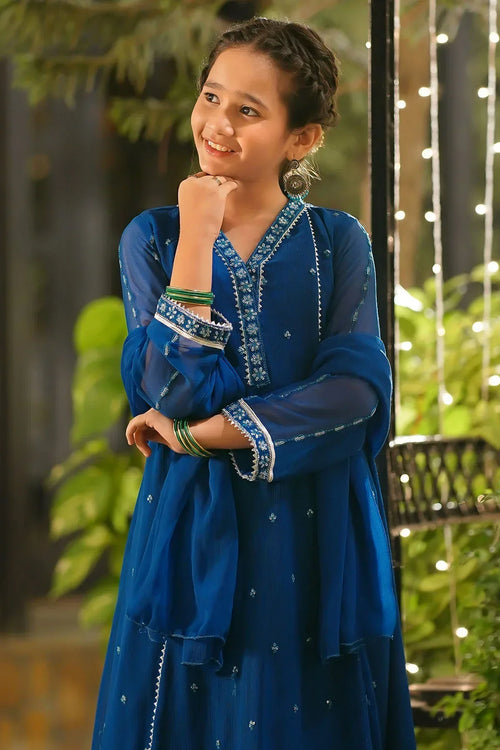 Best Chiffon Embroidered 3 Pc Suit - Wear Ochre -