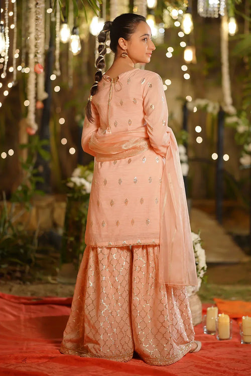Best Viscose Jacquard Hand Adda Work 3 Pc Suit - Wear Ochre -