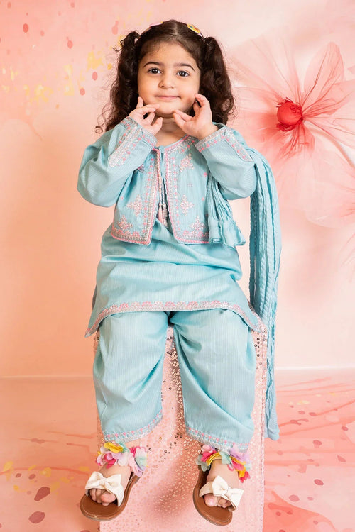 Best Cotton Embroidered 3 Pc Suit - Wear Ochre -
