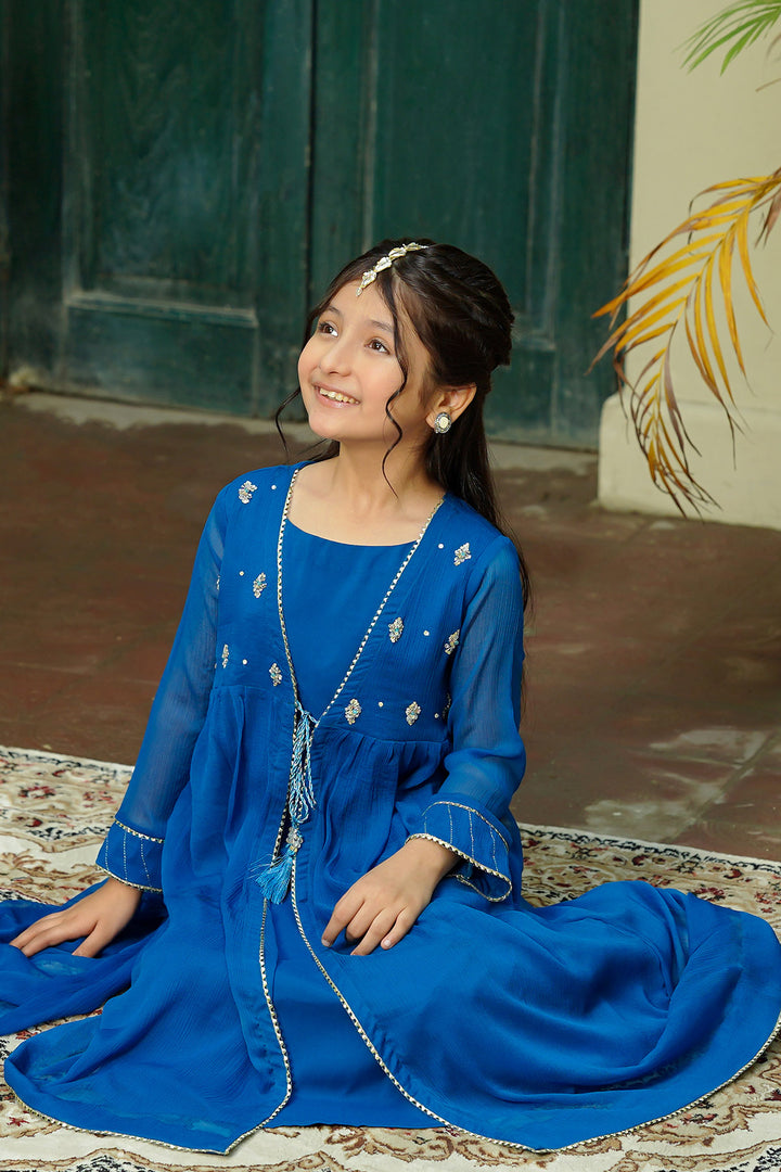 Chiffon Hand Adda Work 3 Pc Suit - Wear Ochre