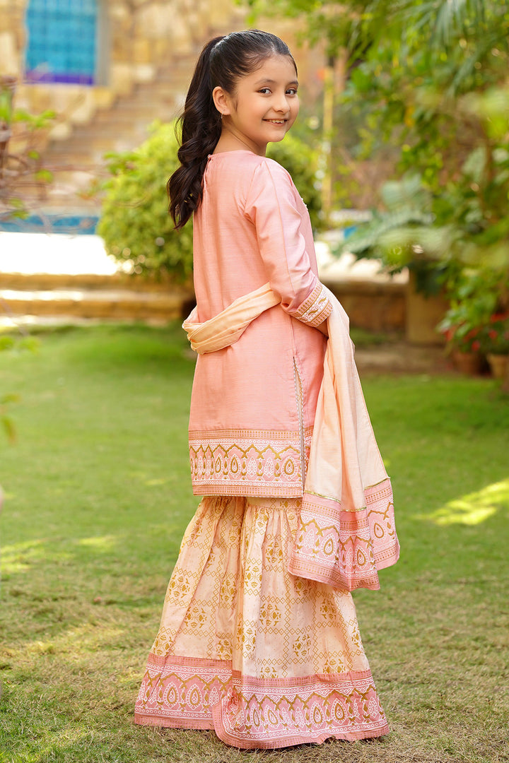 Cotton Silk Hand Adda Work 3 Pc Suit - Wear Ochre
