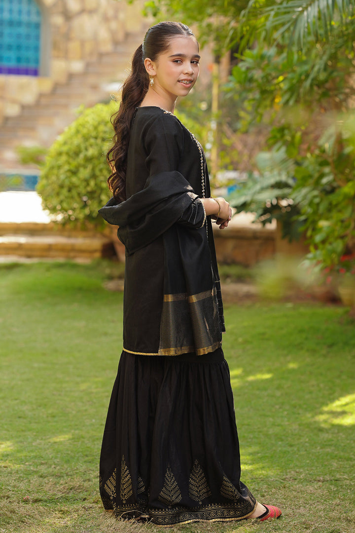 Chiffon Hand Adda Work 3 Pc Suit - Wear Ochre