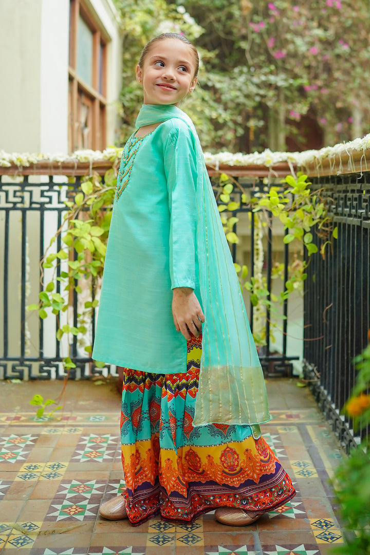 Cotton Silk Hand Adda Work 3 Pc Suit - Wear Ochre