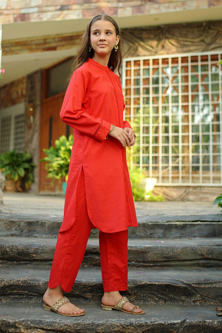Cotton Karandi 2 Pc Suit - Wear Ochre