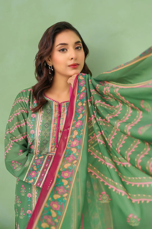 Best Women's Poly Lawn Digital Printed 3 Pc Suit - Wear Ochre -