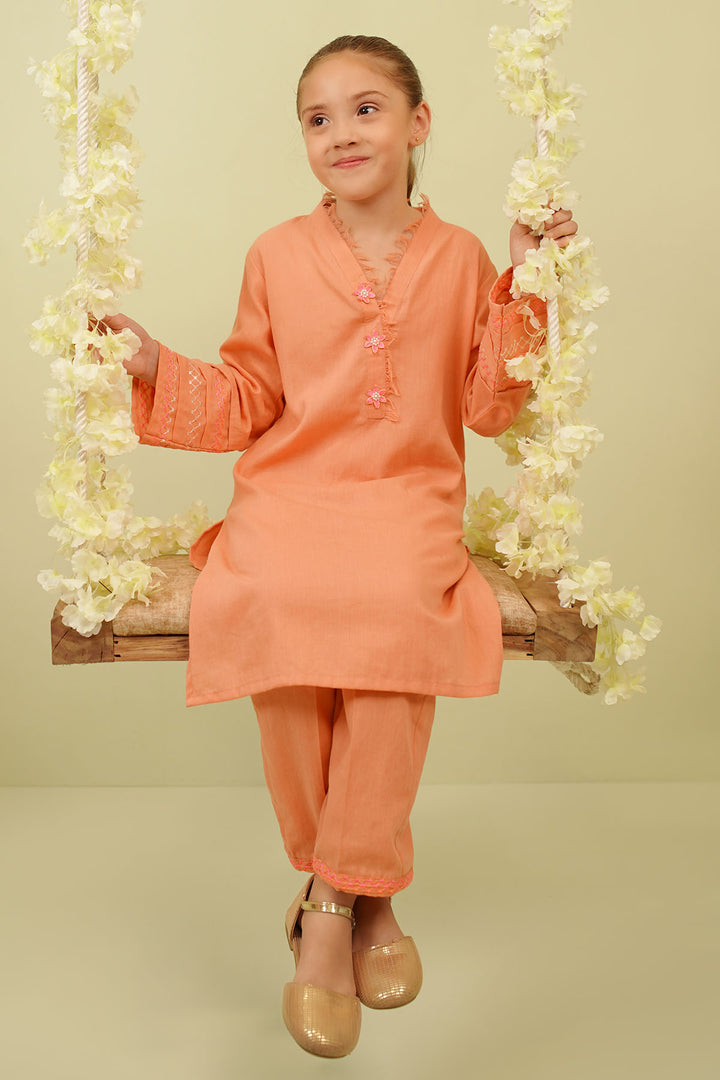Cotton Embroidered 2 Pc Suit - Wear Ochre